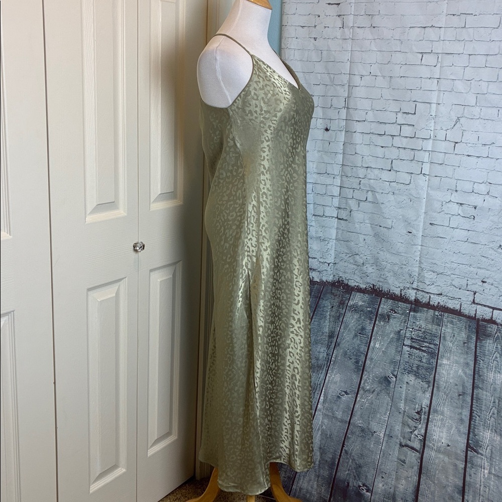 Show Me Your Mumu Zio Dress Sz L Sage Green Cheetah Slip Dress Coquette Lingerie - Picture 8 of 16
